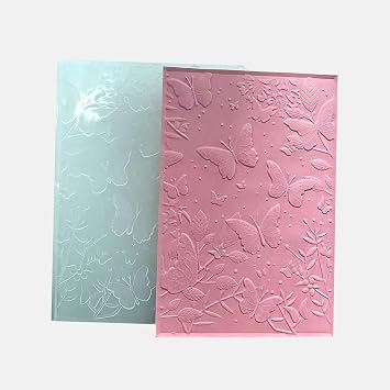 Arbuya 3D Butterflies Textured Plastic Embossing Folders for Card Making or Journaling 3 d Butterfly Flowers Embossing Folder for Gift Tag Paper Crafting Home Decoration