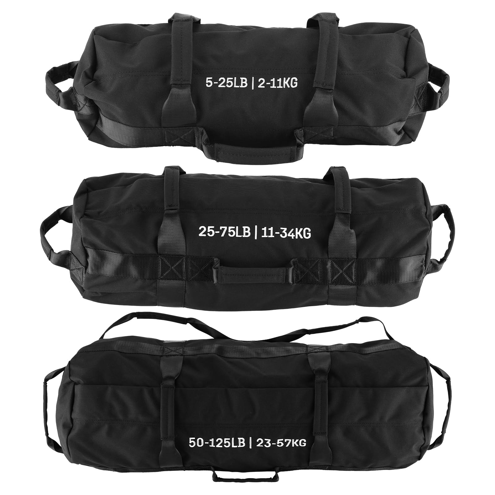 GarveeMore Unfilled Canvas Workout Sandbag for Weight Training, Heavy Duty Fitness Sand Bag with Multiple Handles, Adjustable Strength Training Bag for Home Gym CrossFit Exercise (Sand Not Included)