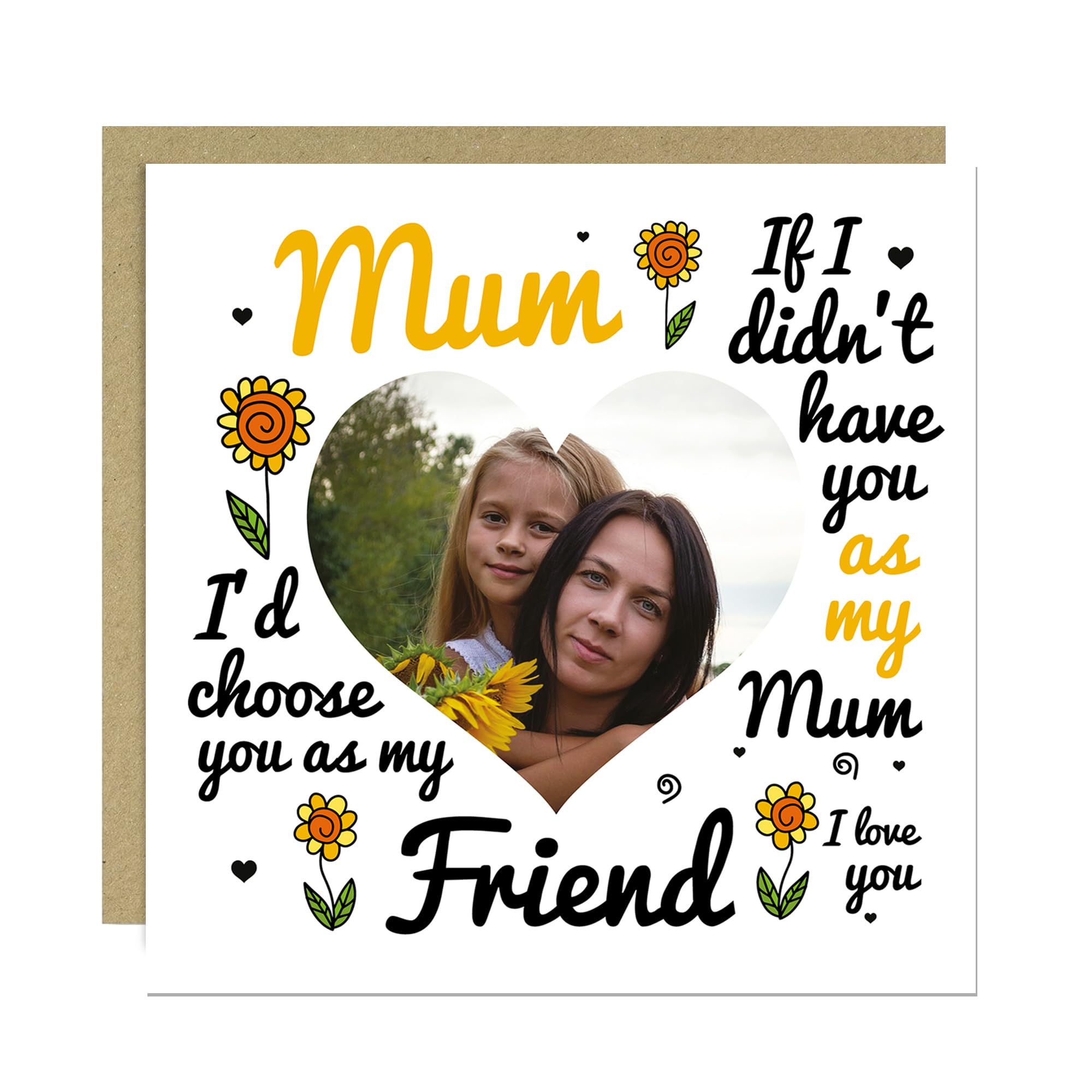 RED OCEAN Mum Card Personalised Mum Card Photo For Best Friend For Bestie From Daughter Cards From Son With Envelope