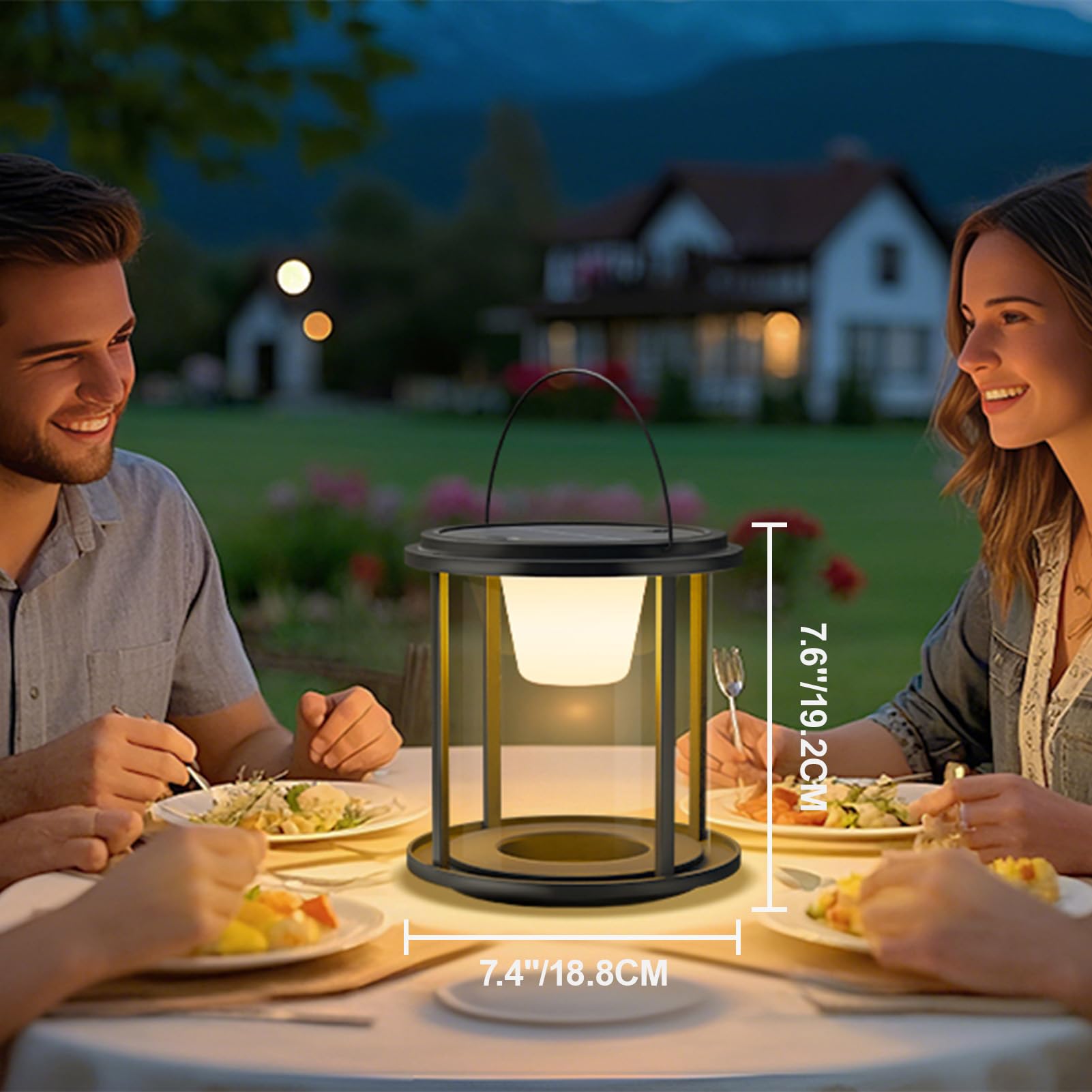 Snapklik.com : Solar Outdoor Table Lamp, Portable Metal Lantern