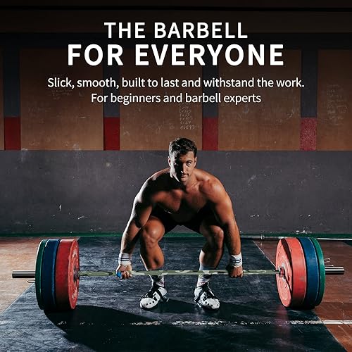 Miniatura 6 de TECHNOAGE Barra olímpica de 7 pies, capacidad de 1500 libras, barra olímpica de 45 libras, carga de barra olímpica de cromo sólido (placa de 2