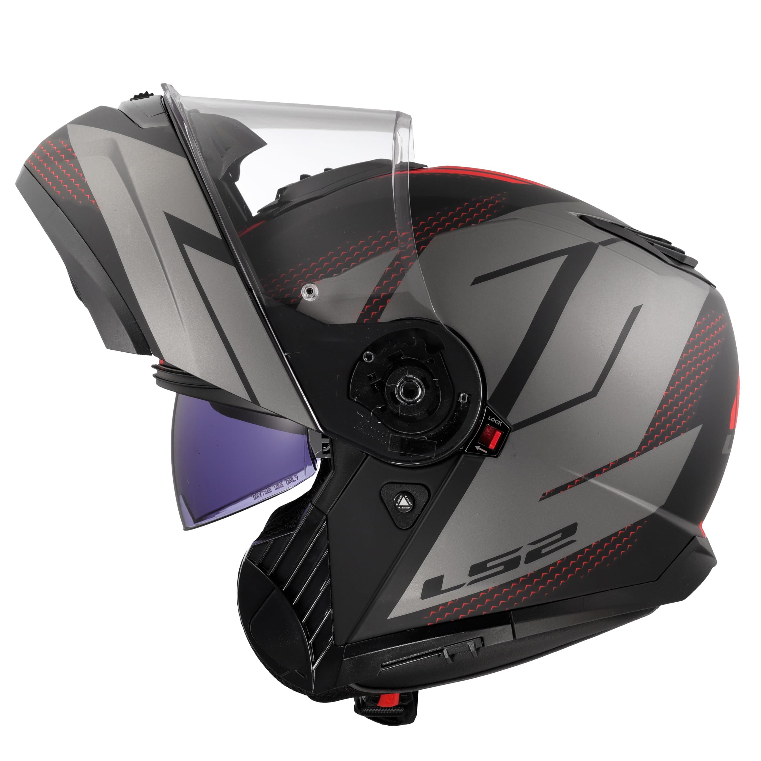 LS2, Casco Moto Modular Strobe II Code Matt Black Grey, XS