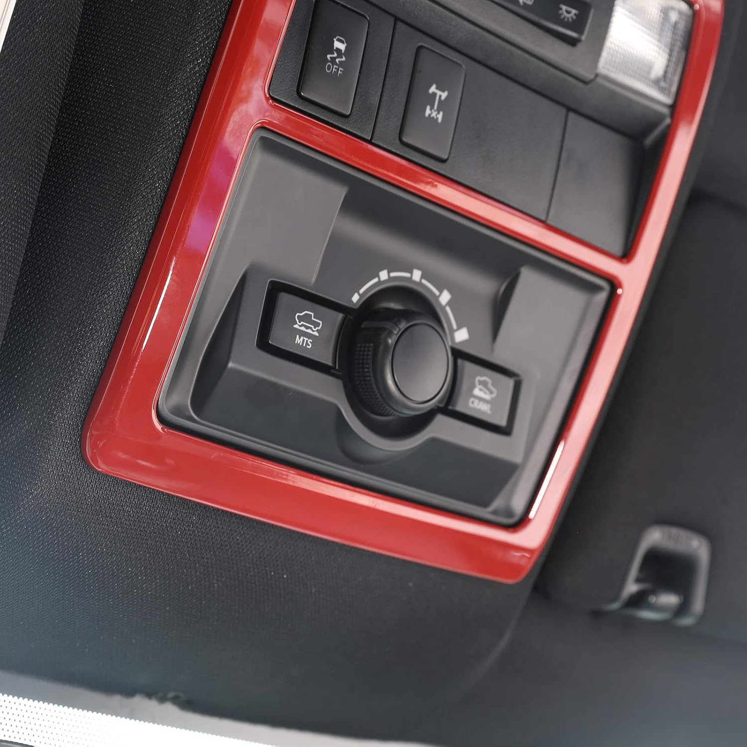 Car ABS Car Inner Front Row Roof Reading Light Trim Frame for Toyota Tacoma 2016 2017 2018 2019 2020 2021 2022 2023 Row Roof Reading Light Protect Molding decoration Frame Interior Accessories (Red)