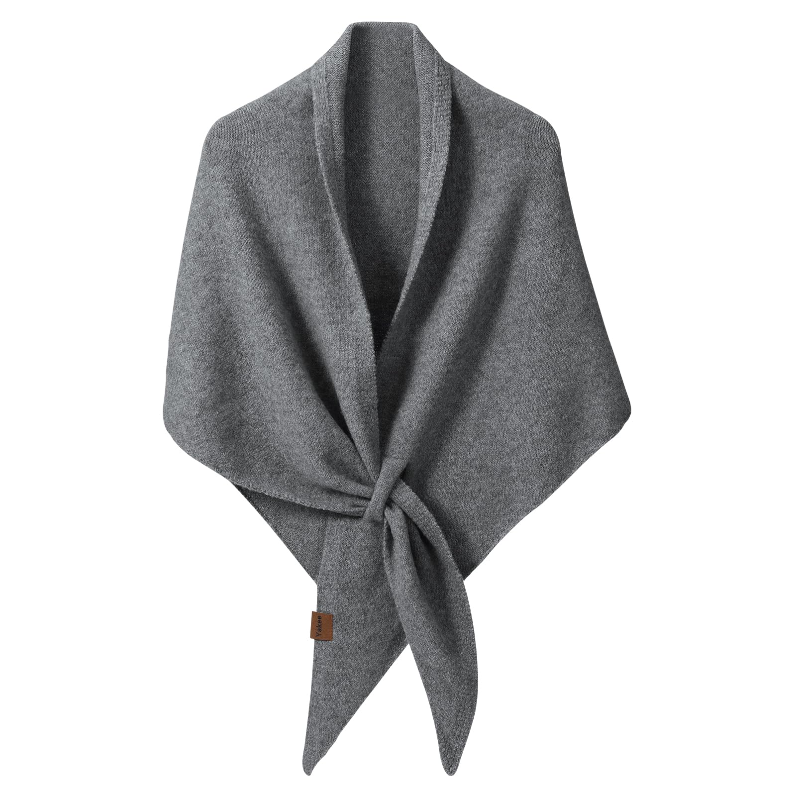 Wocharm Women's Dark Grey Pashmina Shawl Wraps, Soft Open Front Poncho Sweater, Knitted Shawls Wool Cashmere Shoulder Top Sweater Shawls Triangle Scarf (Dark Grey)