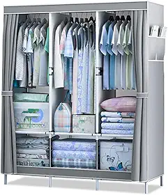 Guarda Roupa Dobrável Armário Organizador de Roupas Camiseta Calça 3 Portas Multiuso