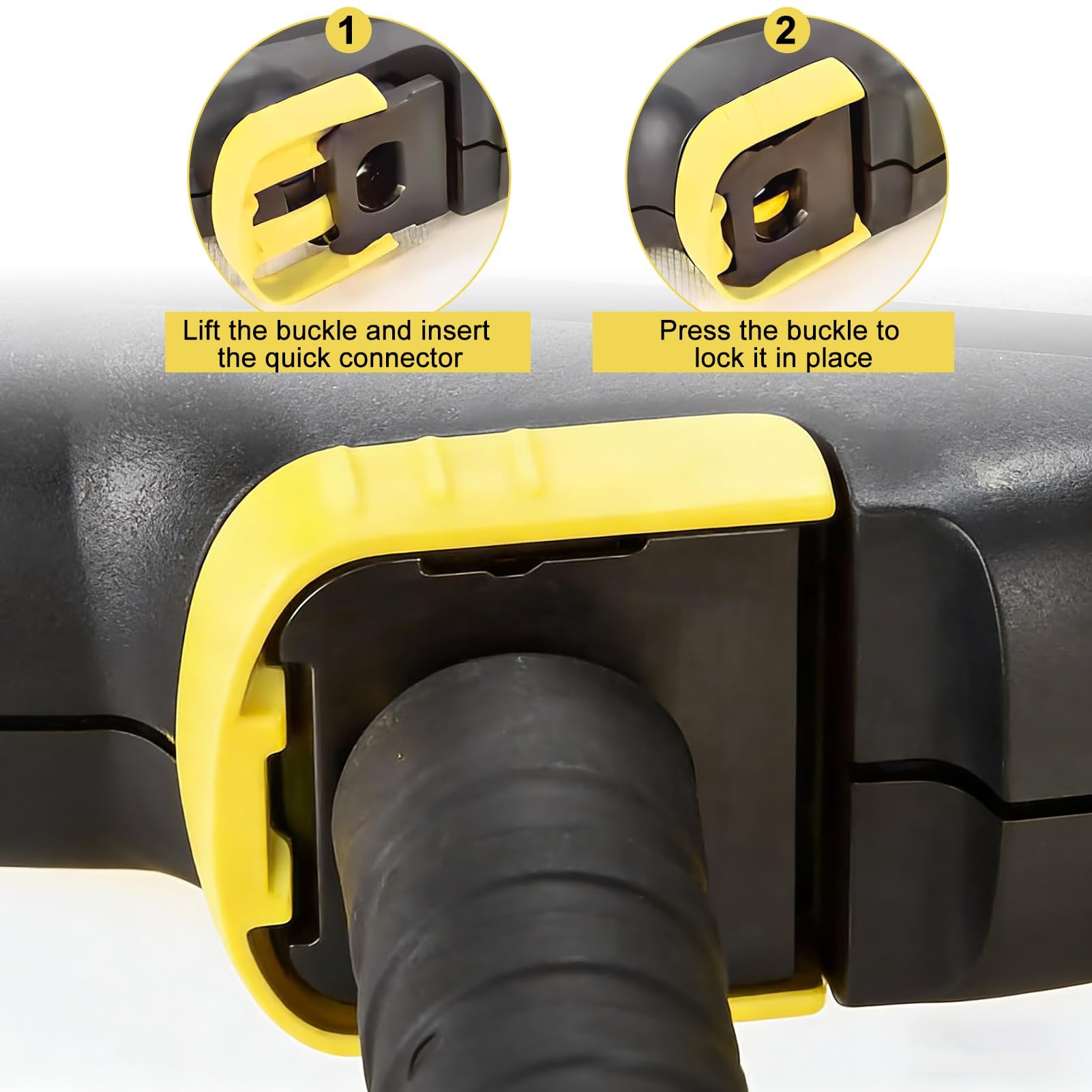 4-Pack Pressure Washer C-Clips for Karcher K2 K3 K4 K5 K6 K7, Replacement Hose Trigger Clamps Quick Connector Locks Buckles 2 Yellow and 2 Grey Part No. 5.037-333.0 — view 4