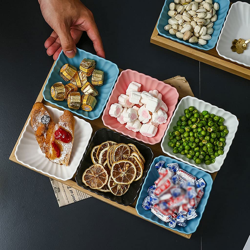 Ciotoline da Snack 6 compartimento diviso in ceramica salsa in ceramica piatto imastidire ciotole dessert dessert piccolo piatto antipasto piatti for salsa di soia aceto di aceto di sushi kethup bbq s