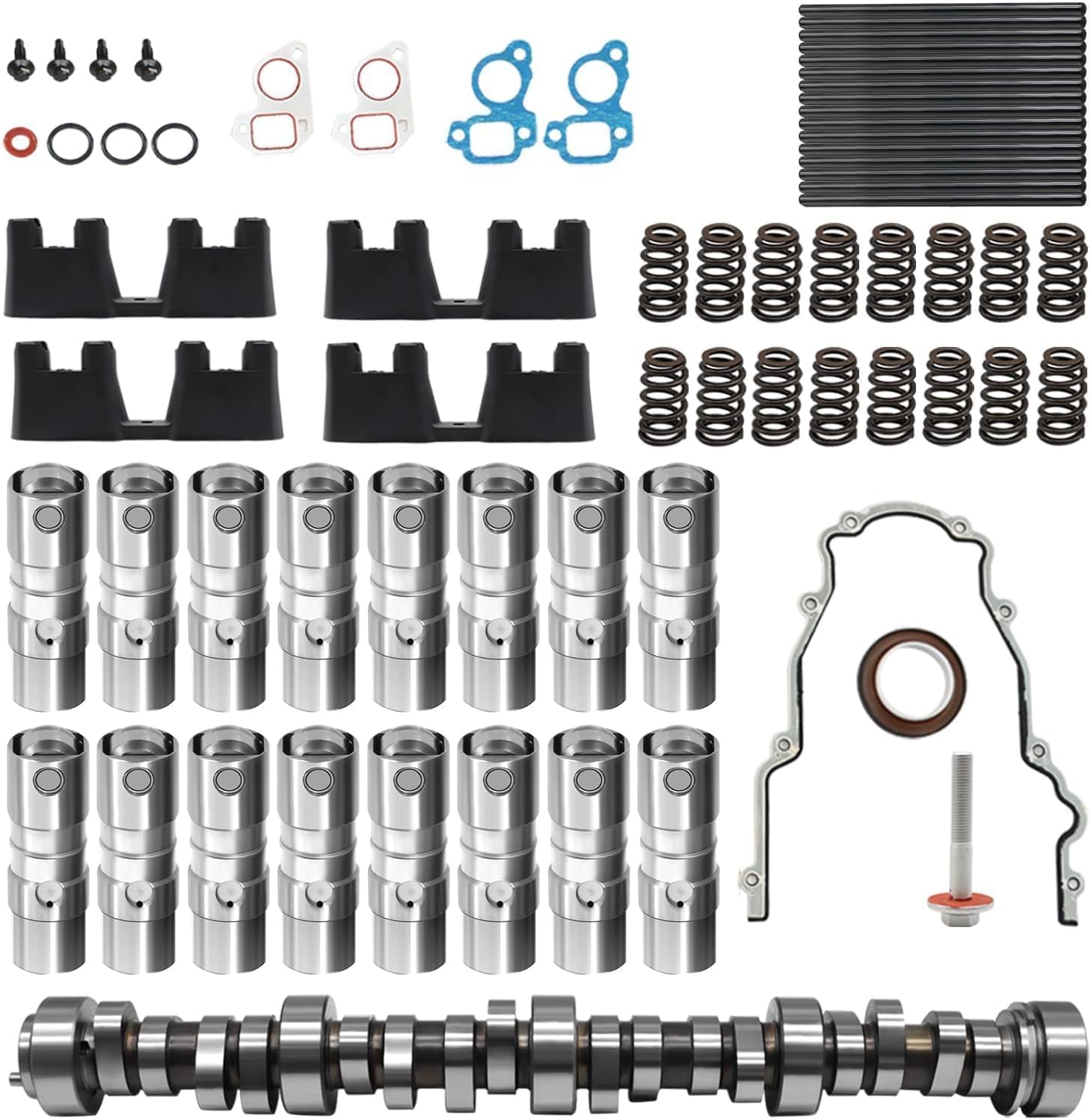 E1840P Stage 2 Camshaft Kit .585"/.585" Lift Fits 1997-2007 LS 4.8L/5.3L/5.7L/6.0L/6.2L V8 (L92/L99/LQ4/LM7/LS1) Compatible with Silverado/Yukon/Sierra, Full Sealing Parts Included (Non-AFM）