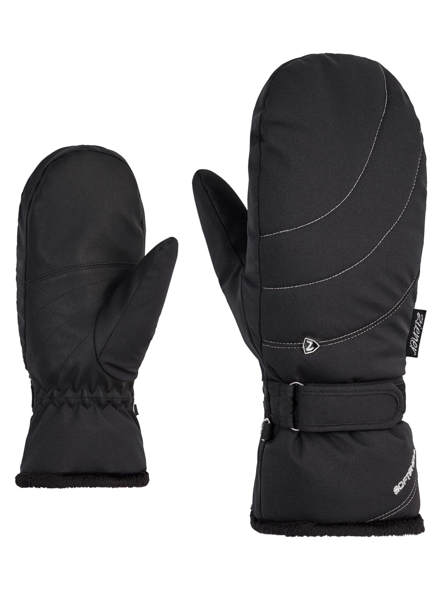 Ziener Women's KAHLIA Ski Mitten/Winter Sports | Primaloft Plush Lining, Black, 8