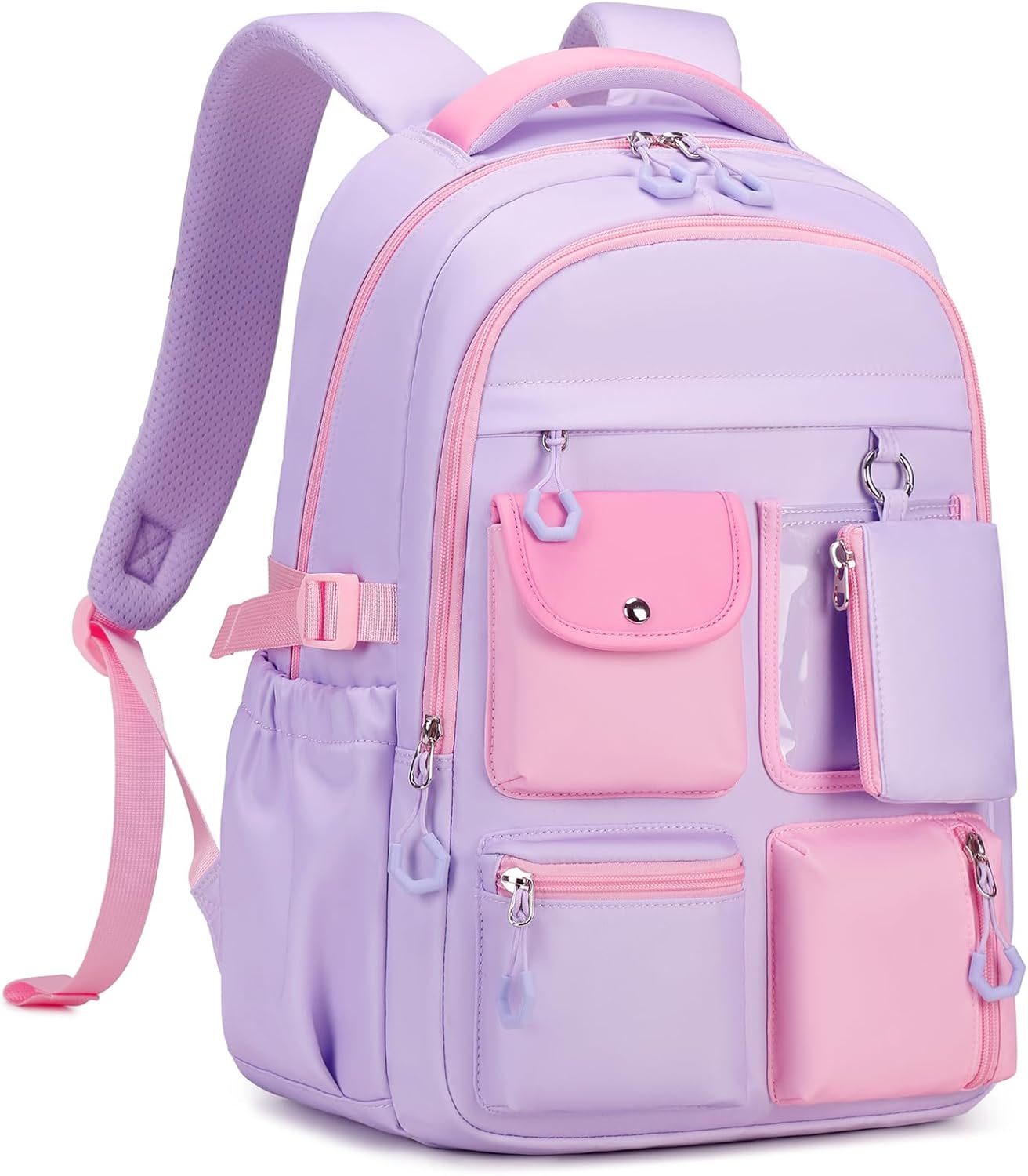 Kids Backpack, Backpack for Girls for Elementary School Multiple Pockets Ages 6-10(Purple)