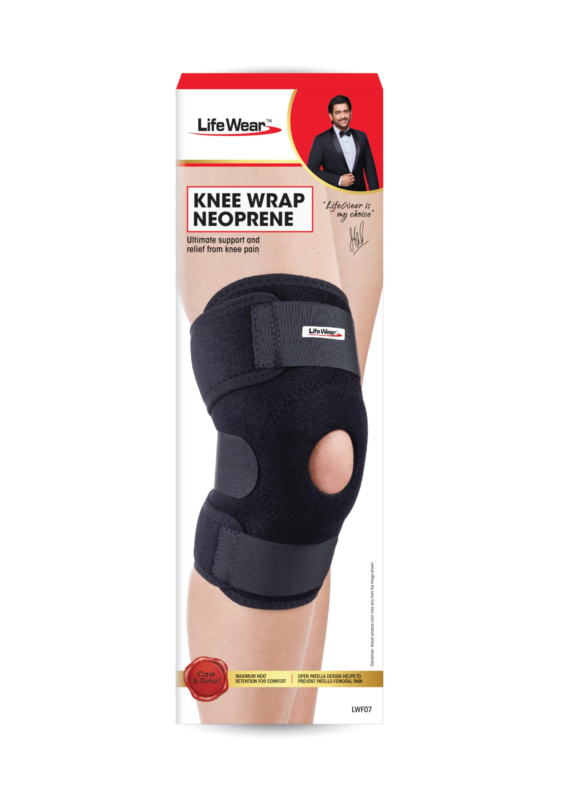 Life Wear Knee Wrap Neoprene, Adjustable Knee Support Brace, Open Patella Design with Soft Pad, Heat Retention for Pain Relief and Comfort, For Aged Individuals, Pregnant Women, Size Universal.-image-21