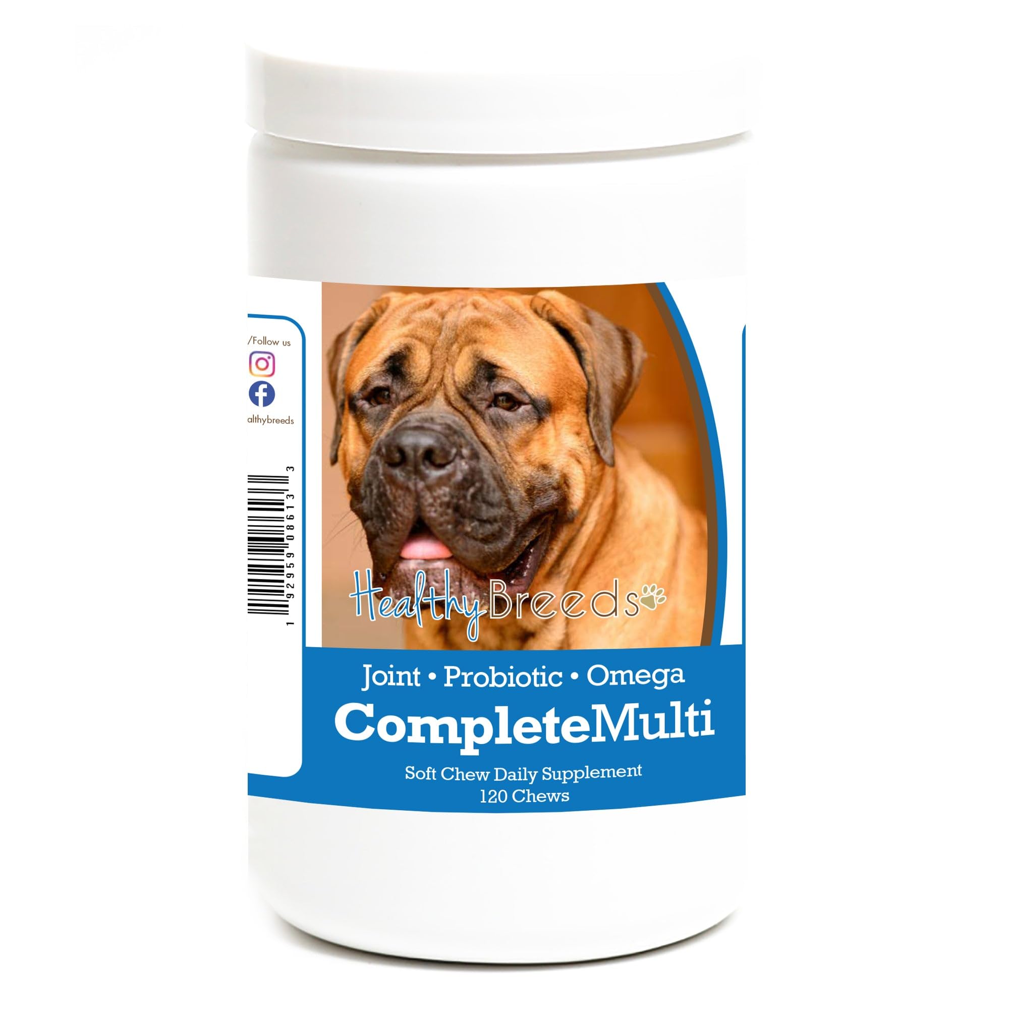 Healthy Breeds Bullmastiff All In One Multivitamin Soft Chew 120 Count