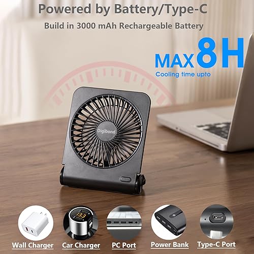 Miniatura 3 de Ventilador de escritorio Pequeño y silencioso Mini ventilador de alta potencia para oficinahogar