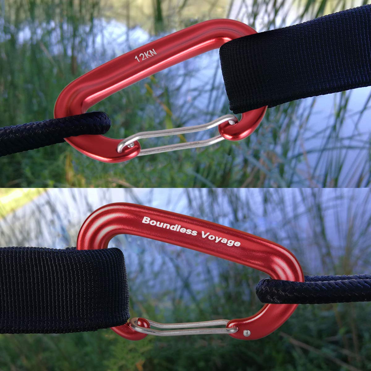 12 Moschettoni A Forma Di Pesce In Alluminio Per Attrezzatura Outdoor | Ganci Rapidi Leggeri Per Zaino, Campeggio, Trekking E Escursionismo – Dimensioni 62x31,5 Mm