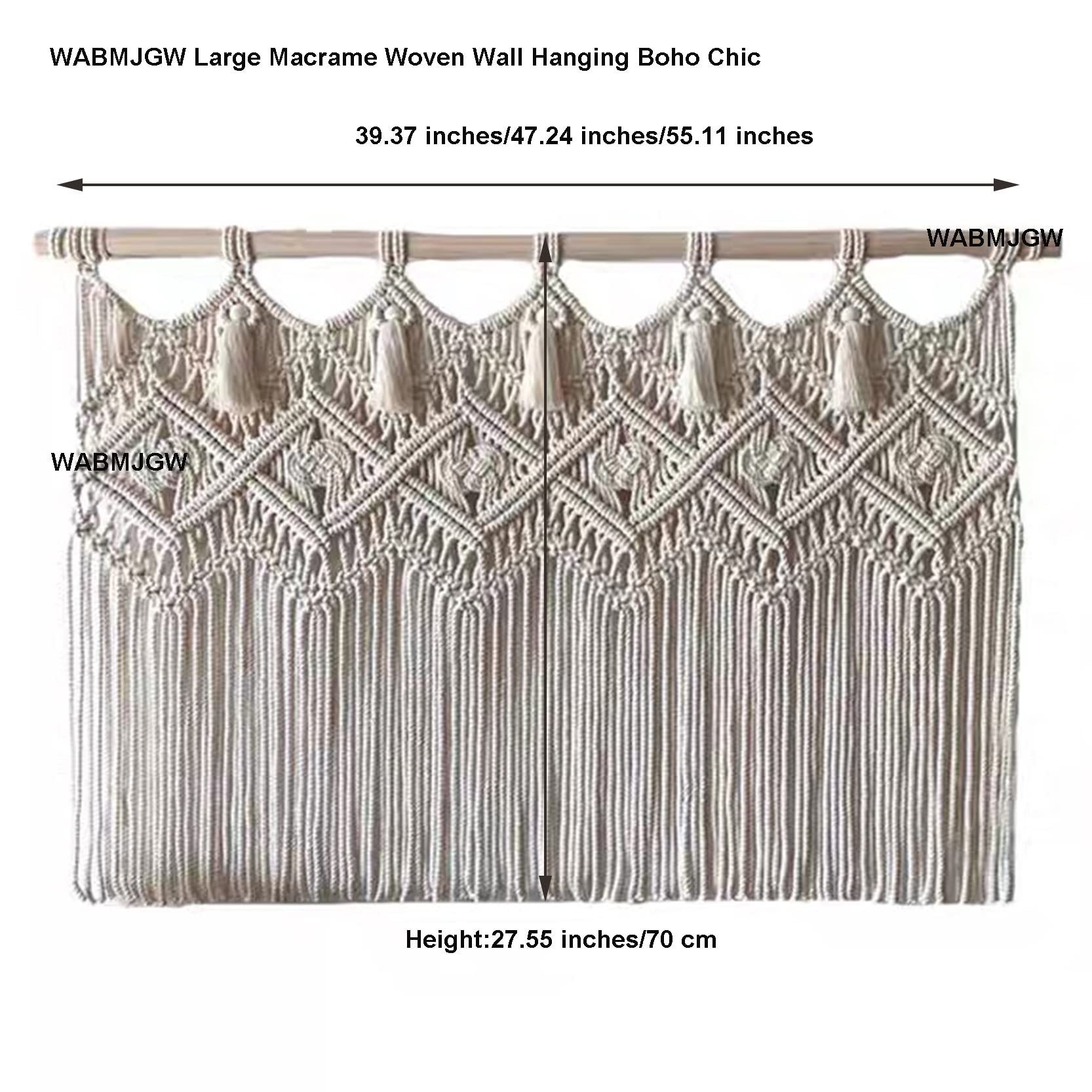 シャンタンマクラメカーテン（2枚組）
　　　　cmシャンタンマクラメホワイ シャンタンマクラメカーテン（2枚組） cmシャンタンマクラメ