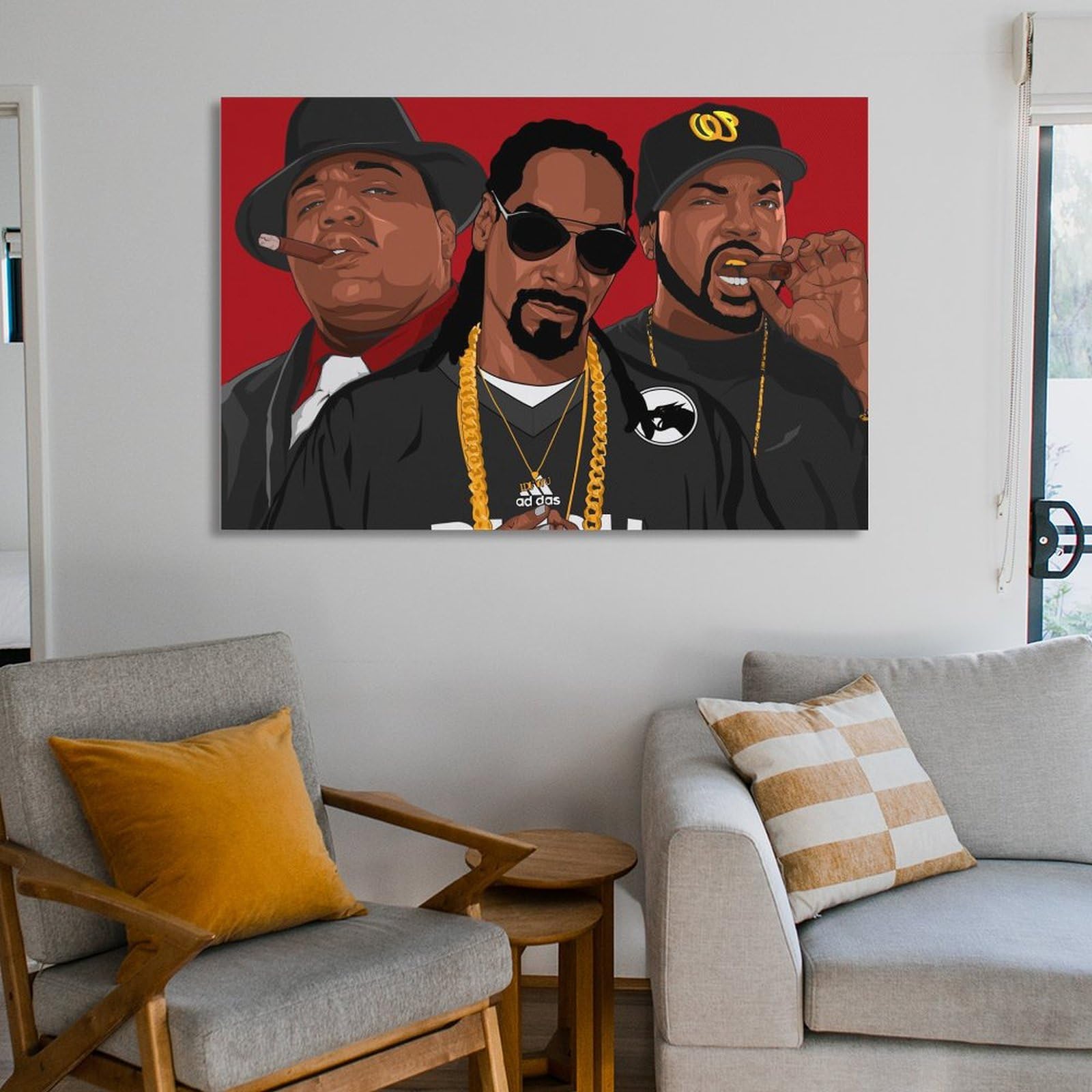 Poster artistico da parete con motivo cantante rap hip hop e tutte le stelle (5) (1), stampa artistica da parete, poster decorativo per la casa, 40 x 60 cm