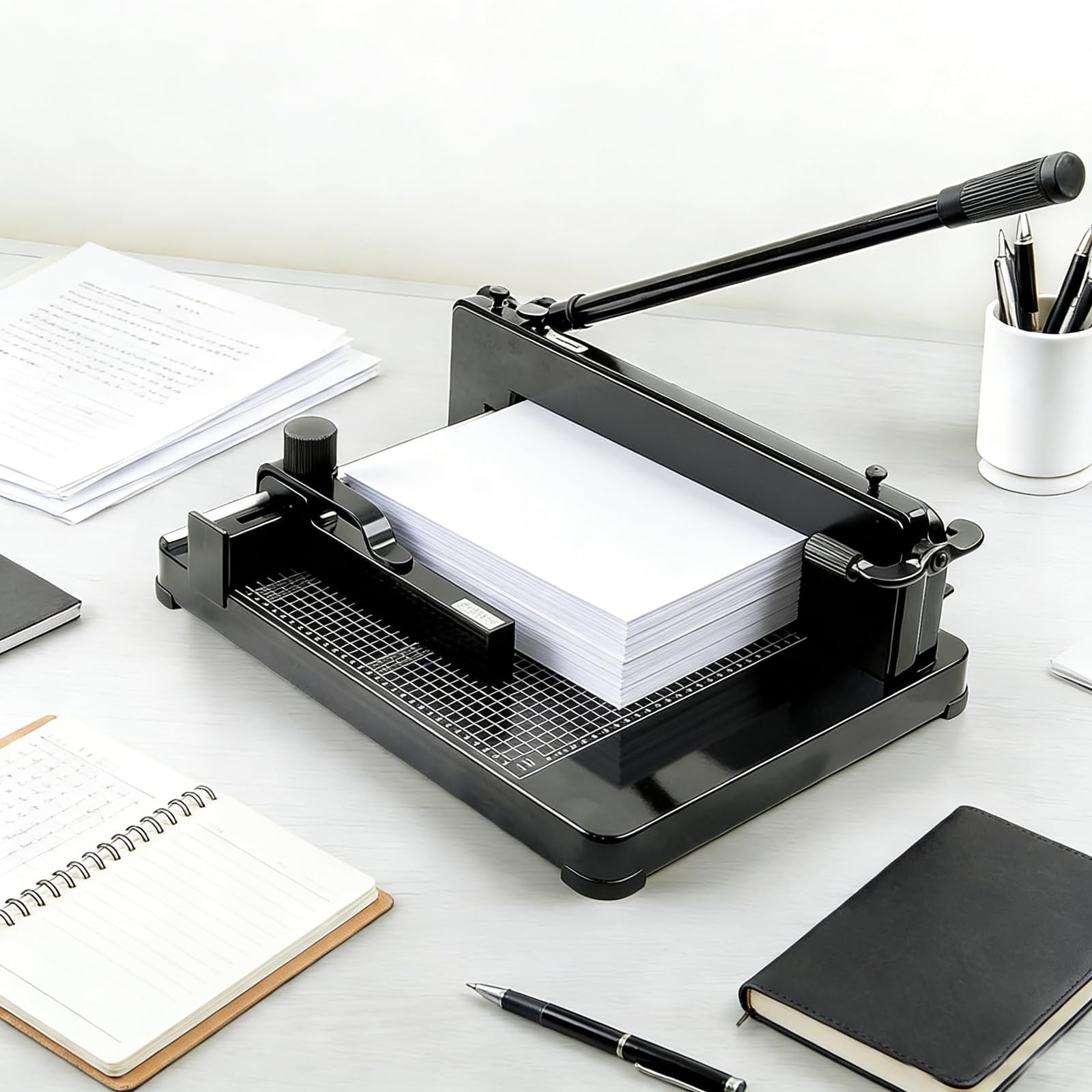 Robuster Papierschneider, 30,5 cm Schneidemaschine mit automatischer Klemme und Klingenverriegelung, A4 manueller Papierschneider zum Schneiden von Leder-PVC-Stoffen, Heimbüro, Schule