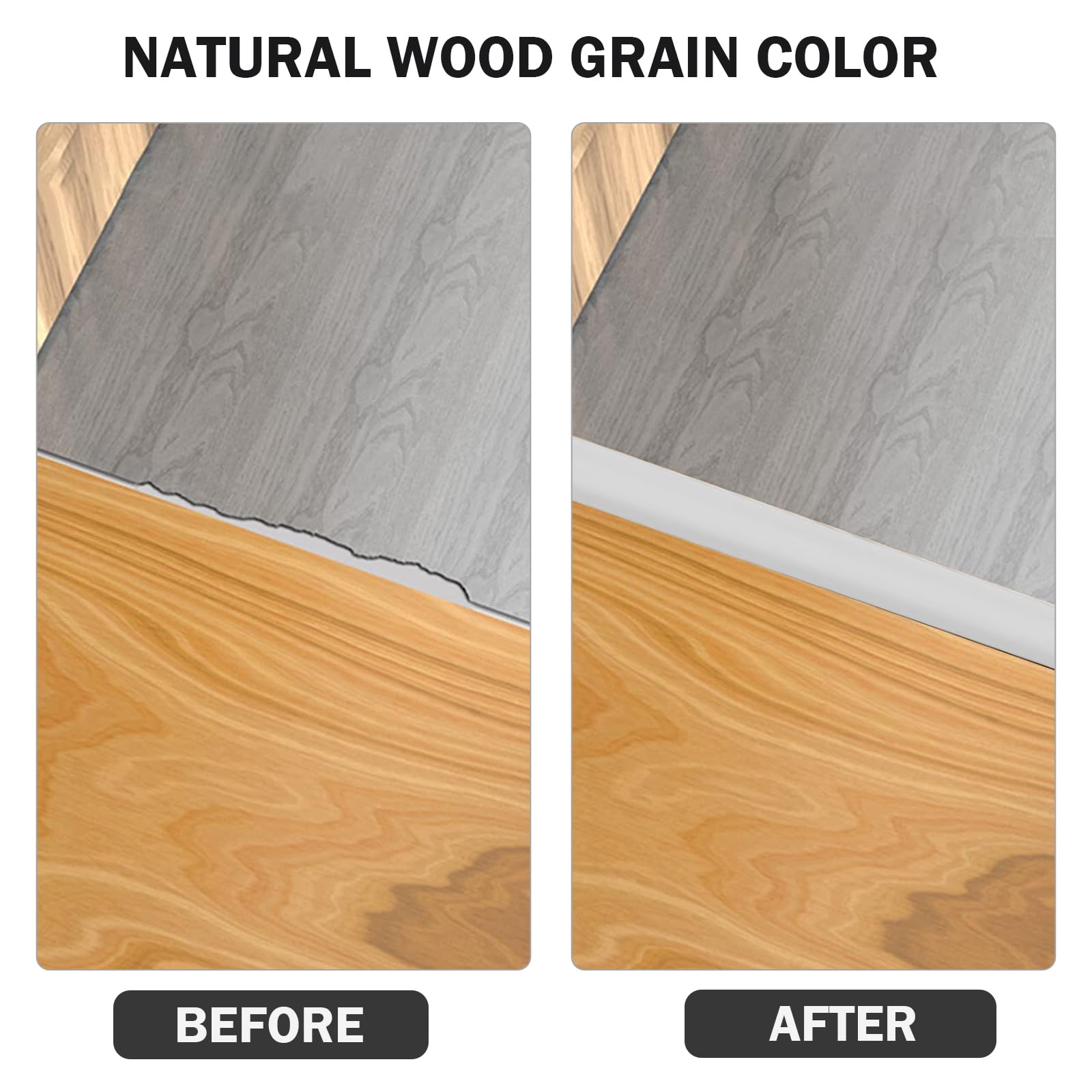 Profilo Di Transizione Autoadesivo Per Pavimenti - 2m X 4cm PVC Grigio | Copre Fuge Tra Laminato E Piastrelle - Foto 10