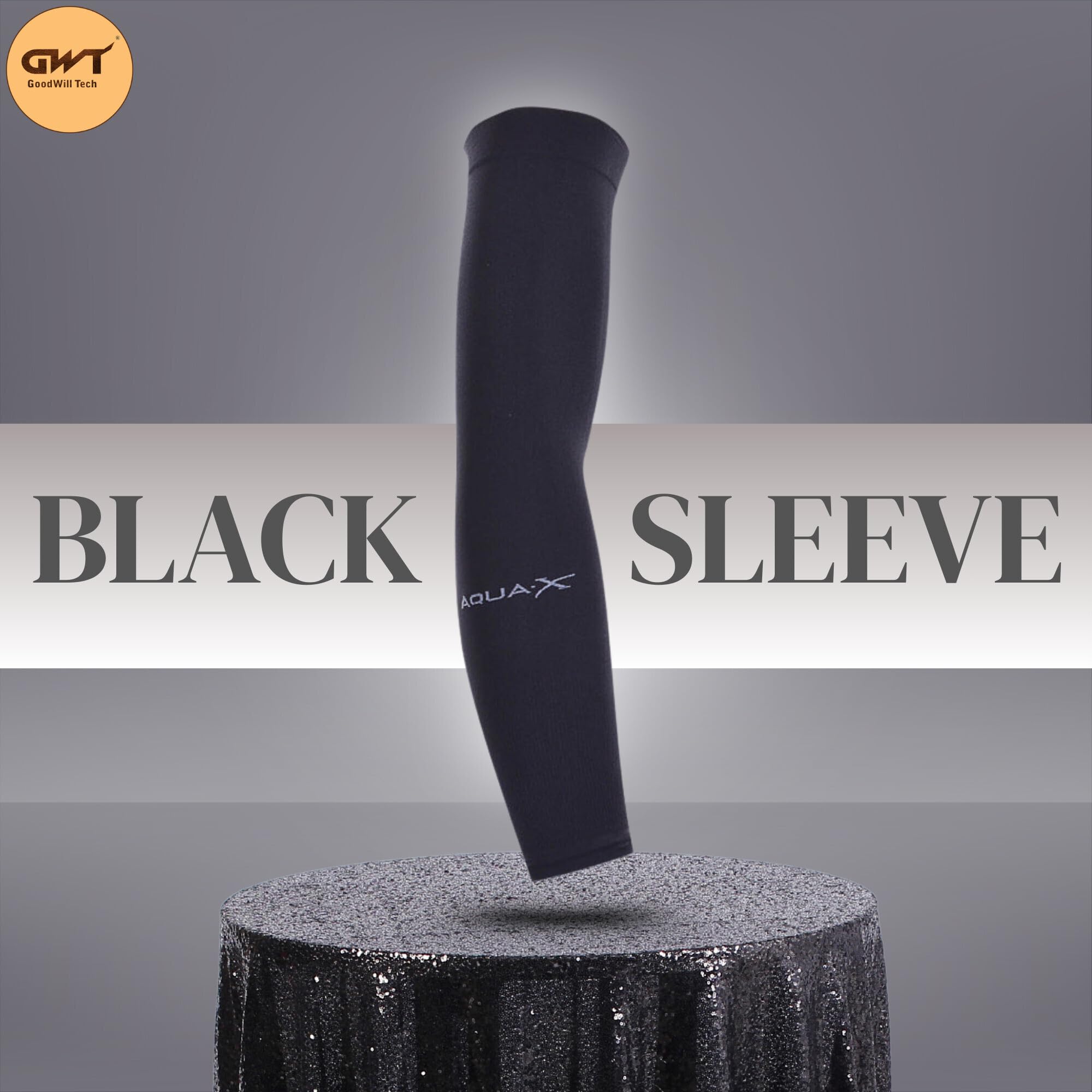 JusAwesm Ka Nylon Arm Sleeve For Men & Women (Black) 1