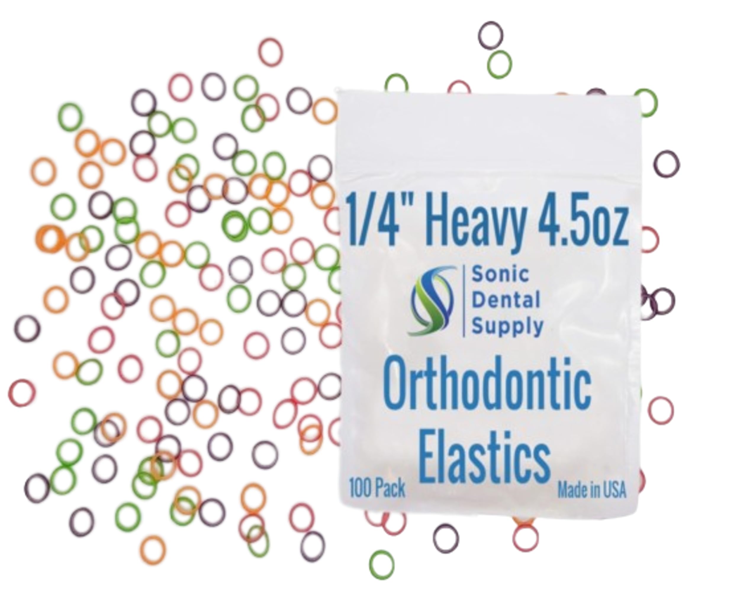 Buy 1/4 Inch Orthodontic Elastic Rubber Bands 100 Bands Neon Color