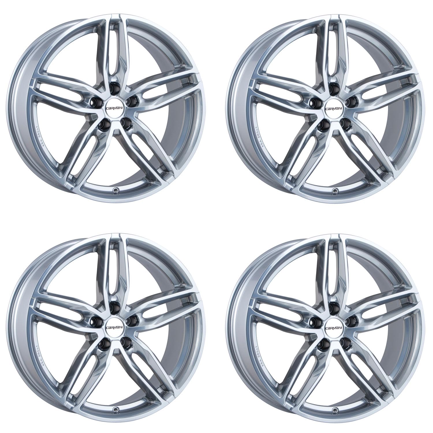 4x Carmani alloy rims 13 Twinmax 8.0x18 ET35 5x114.3 white silver