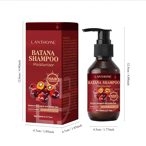 Miniatura 4 de BSMKCL Batana Champú con vitamina C, champú para el cuidado del cuero cabelludo para el adelgazamiento del cabello restauración del cabello dañado y
