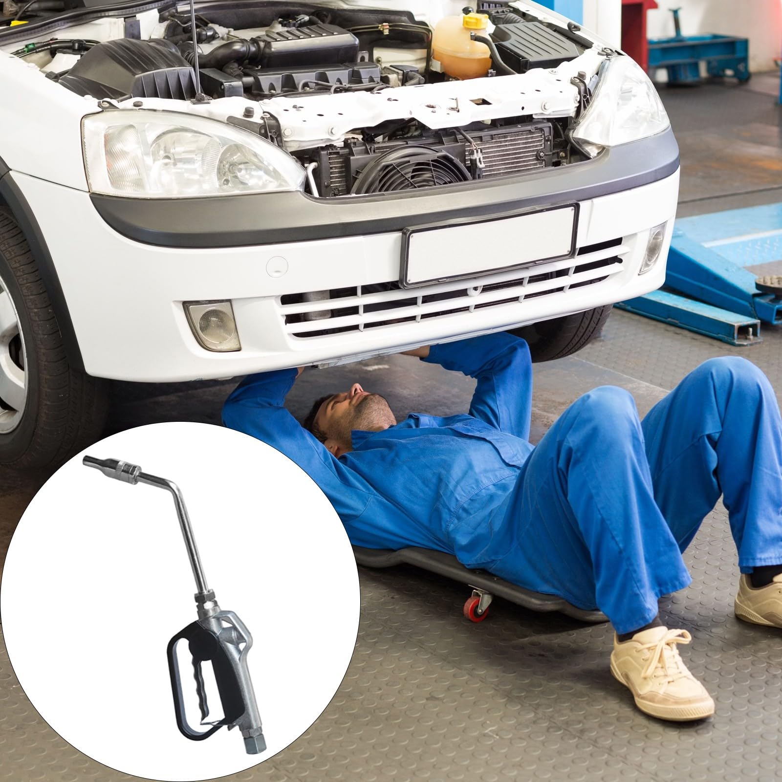 3 Ergonomischer Aluminium Ölspender mit 1/2-Zoll Düse, 150–1500, manuelle Steuerung für Werkstatt und Motorradpflege, Ölpistolen Spender