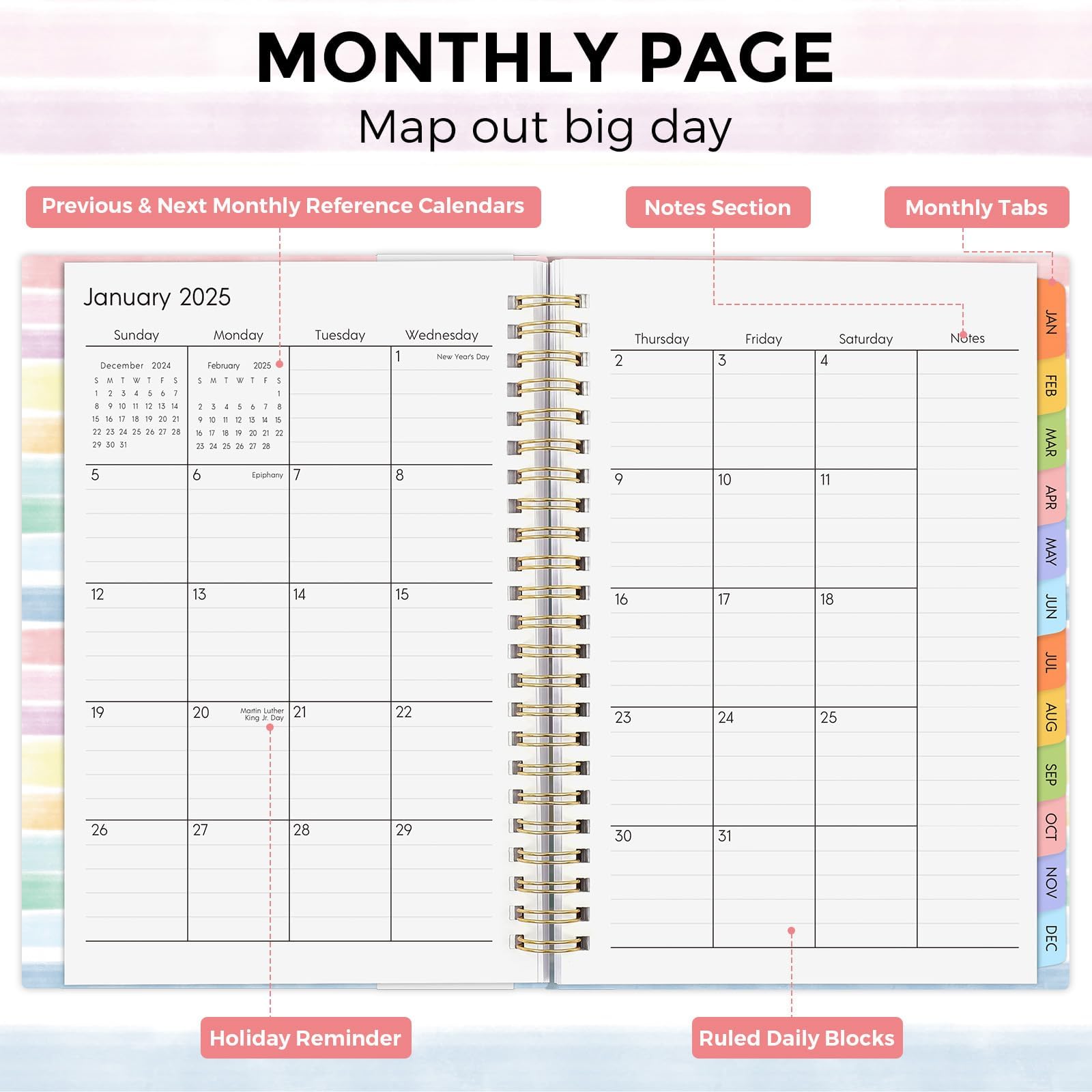 Snapklik.com : 2025 Planner - A5 Weekly Monthly Planner, January 2025 ...