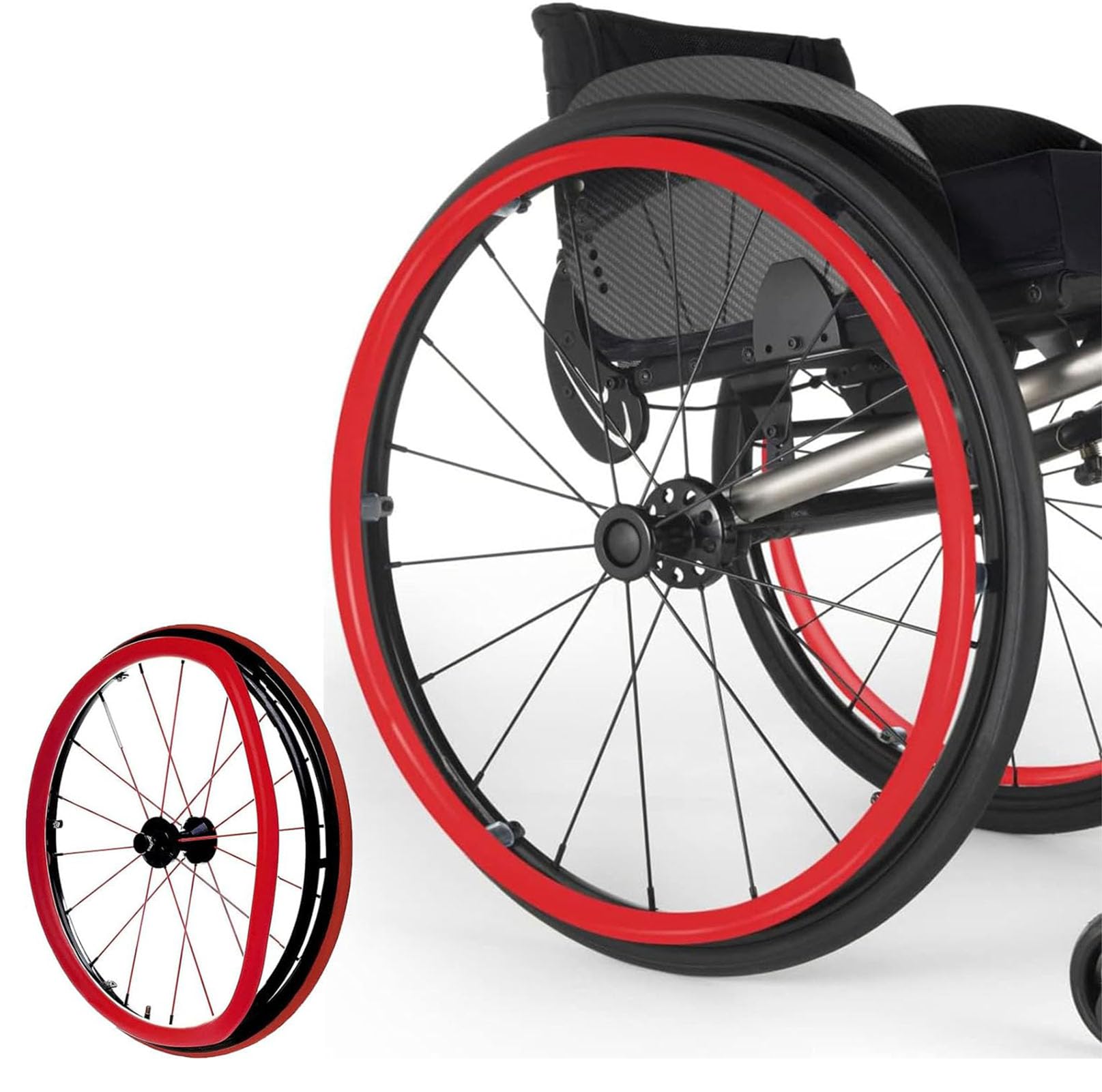 Fundas para Llantas de Silla de Ruedas, 1 par de Fundas de Silicona para Empujar la Silla de Ruedas con la Mano, Fundas para empuñaduras de Rueda Trasera, Accesorios para