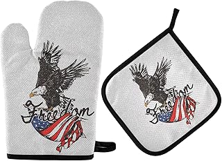 975 Rękawice do pieczenia amerykański orzeł wolność rękawice kuchenne odporne na ciepło rękawice do piekarnika i garnków urocze rękawice do piekarnika i uchwyty na garnki do naczyń gotowanie grilla