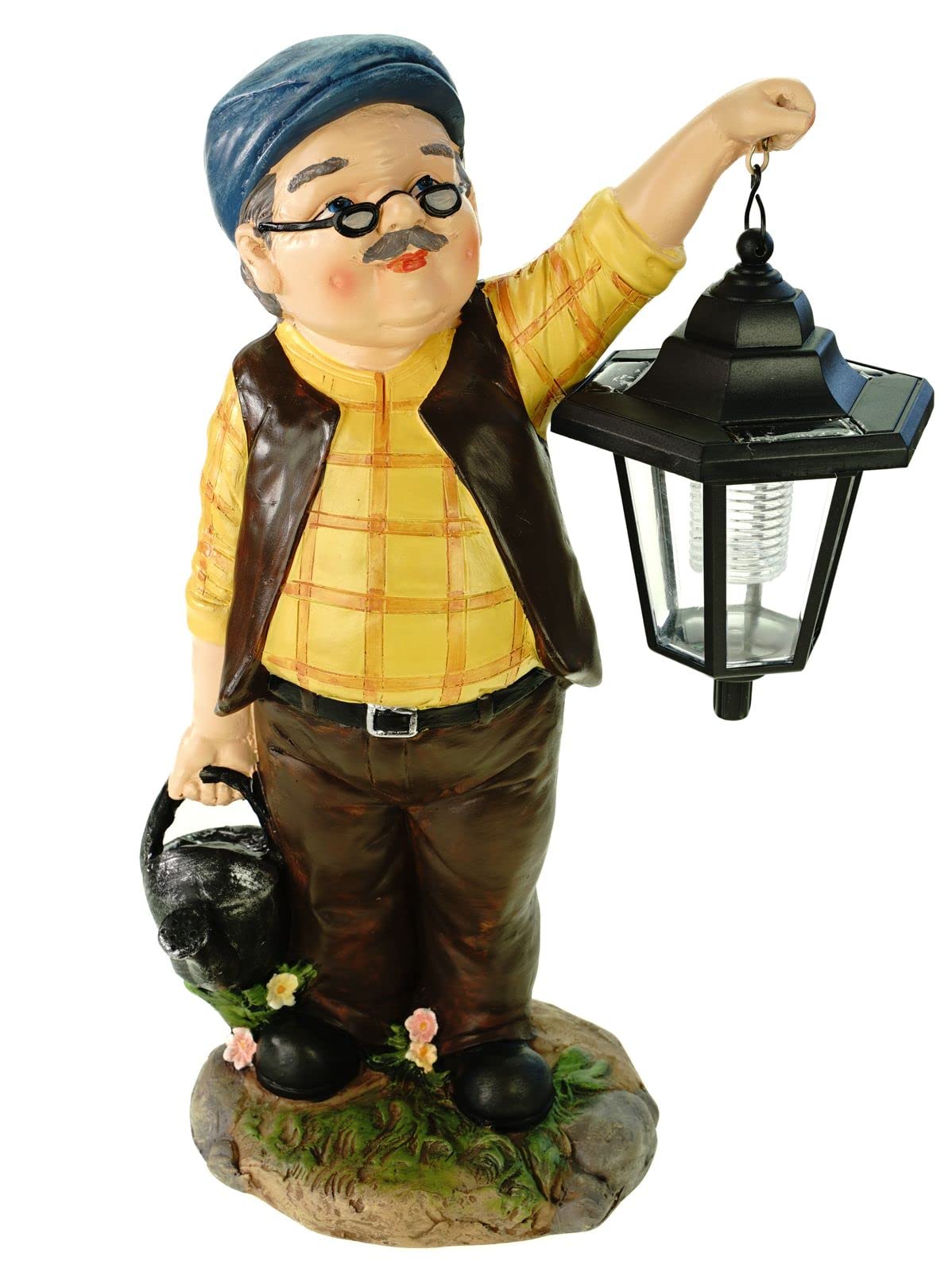Kremers Schatzkiste Multicolor Grandpa Hans With Solar Lantern And Watering Can Figurine Garden Older Mr 38 Cm