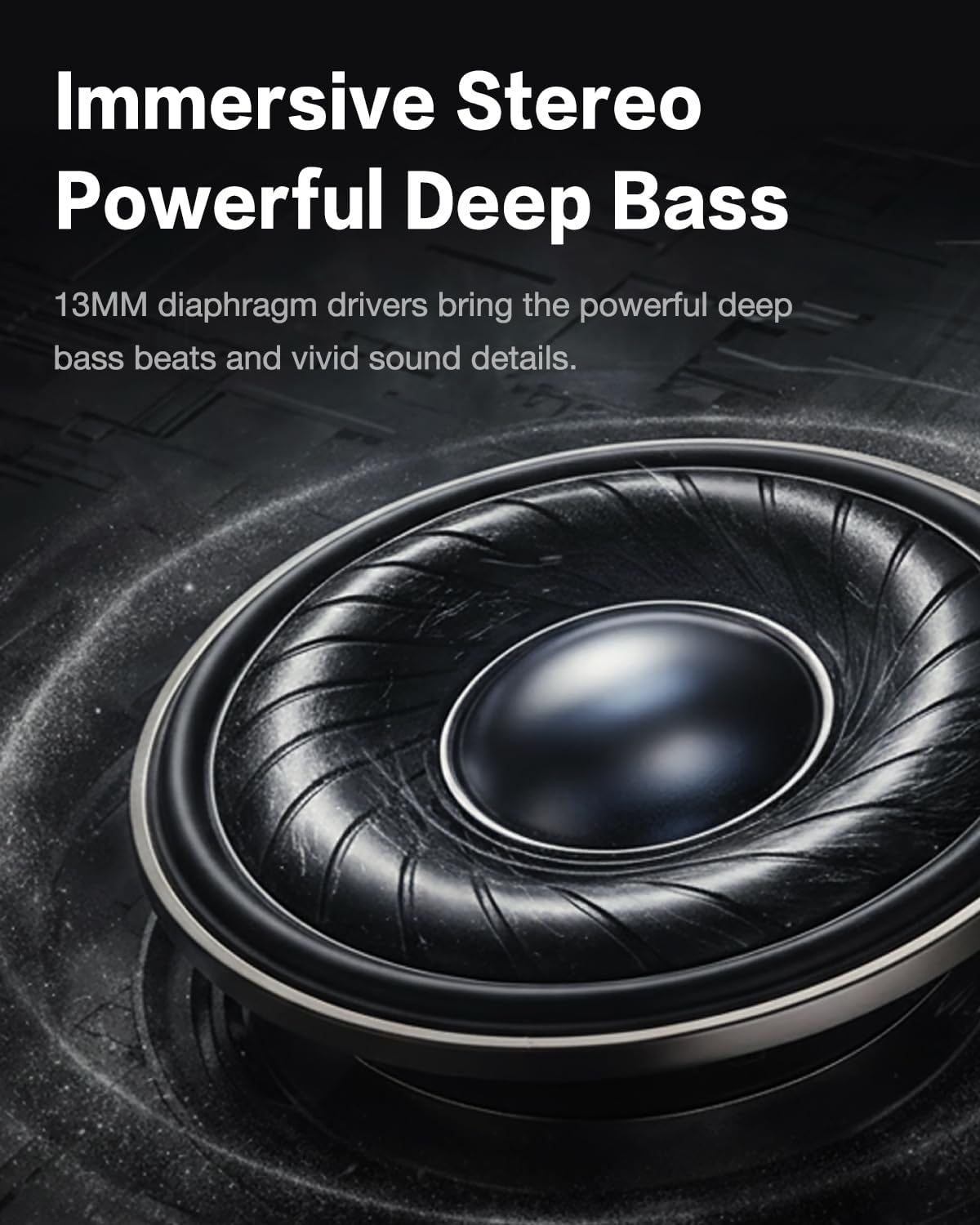 O3 Open-Ear Wireless Headphones Bluetooth Earbuds, Powerful 13mm Drivers, Customized EQ via App, Secure Adjustable Ear Hooks, Ultra-Lightweight Comfort, Ai-Enhanced Clear Calls -Black