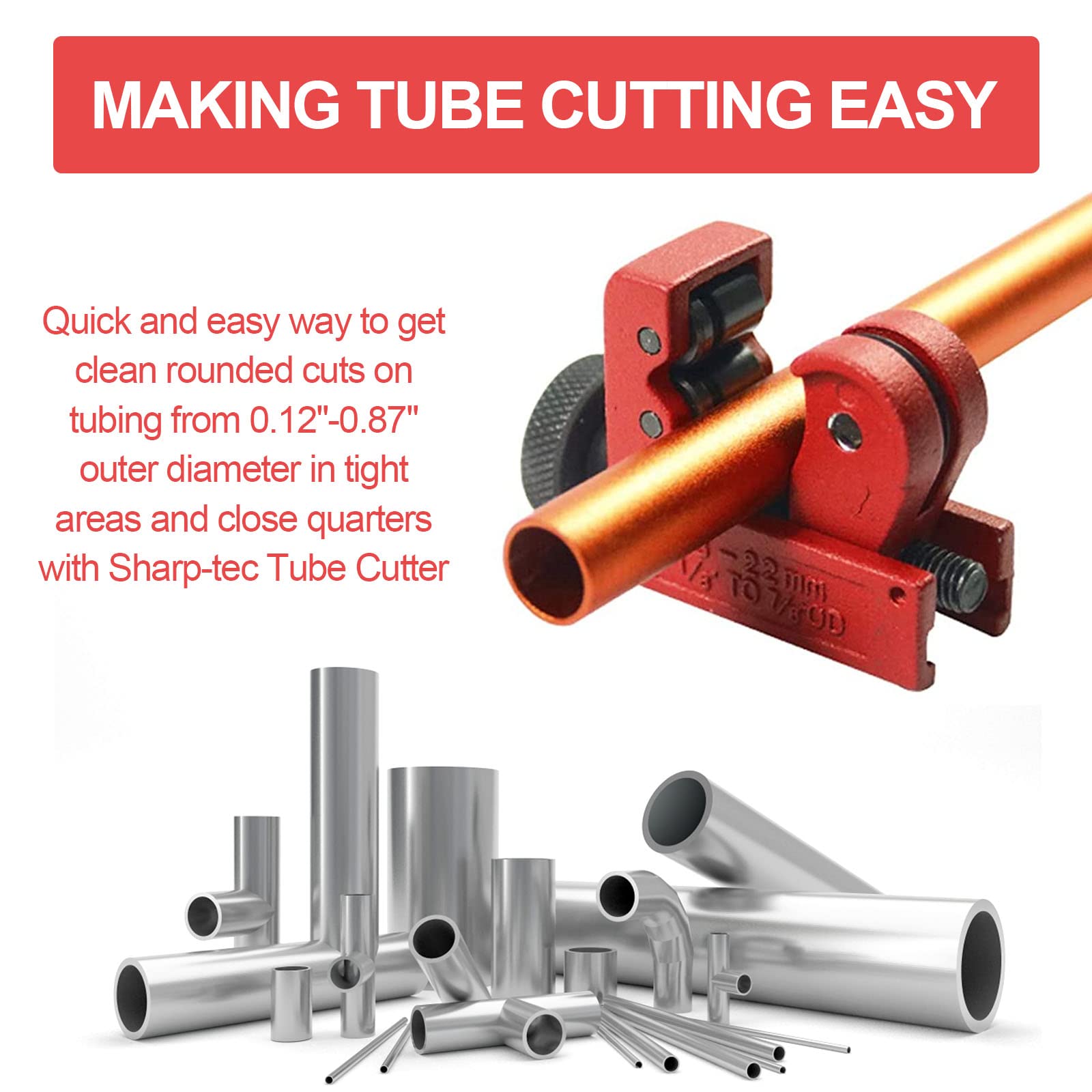 Mini Coupe-Tube 3-22mm - Alliage Zinc - Pour Cuivre, Laiton, PVC, Aluminium