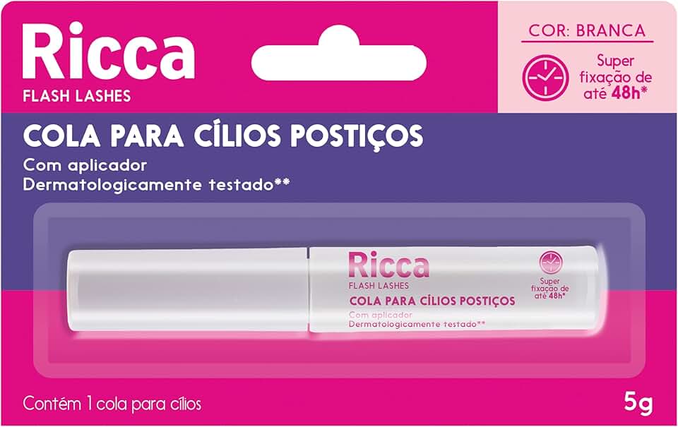 COLA PARA CÍLIOS POSTIÇOS RICCA 48H BRANCA