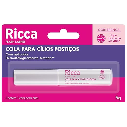 COLA PARA CÍLIOS POSTIÇOS RICCA 48H BRANCA