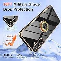 Vista 6 de Gritup Funda para Samsung Galaxy A14 5G: Funda para Samsung A14 2 piezas, protector de pantalla, soporte de anillo de rotación de 360°, soporte