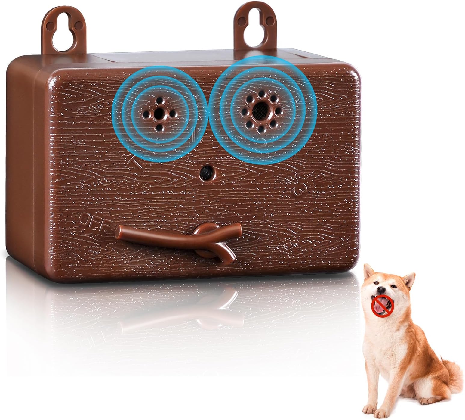 Anti Barking Device for Dog Bark Deterrent Device Bark Device Dog Barking Ultrasonic Dog Stop Barking Devices Dog Barking Silencer with 3 Range Modes for Large, Medium, Small Dogs（Brown）