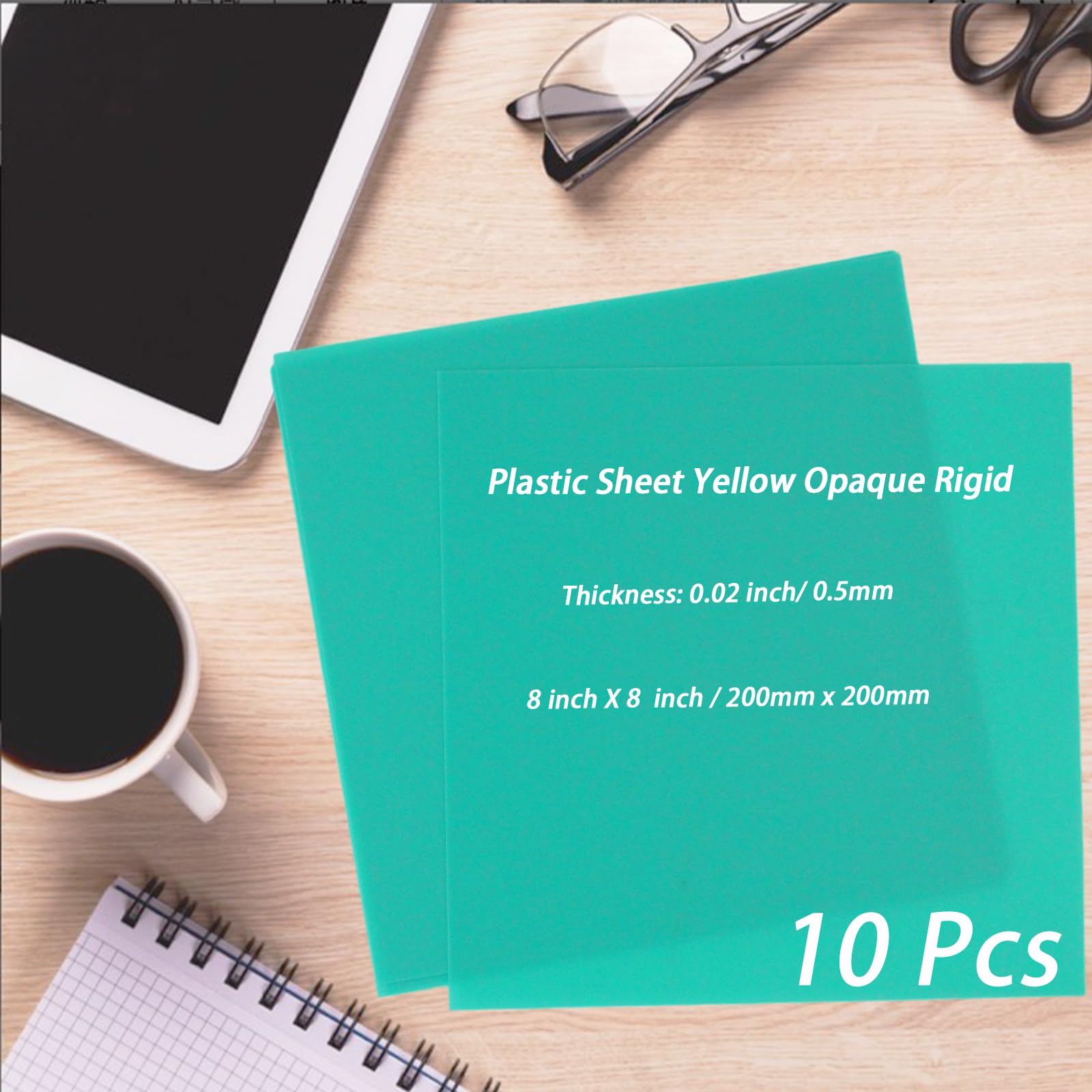 Green PVC Sheets - 10 Pack, 8x8" -2