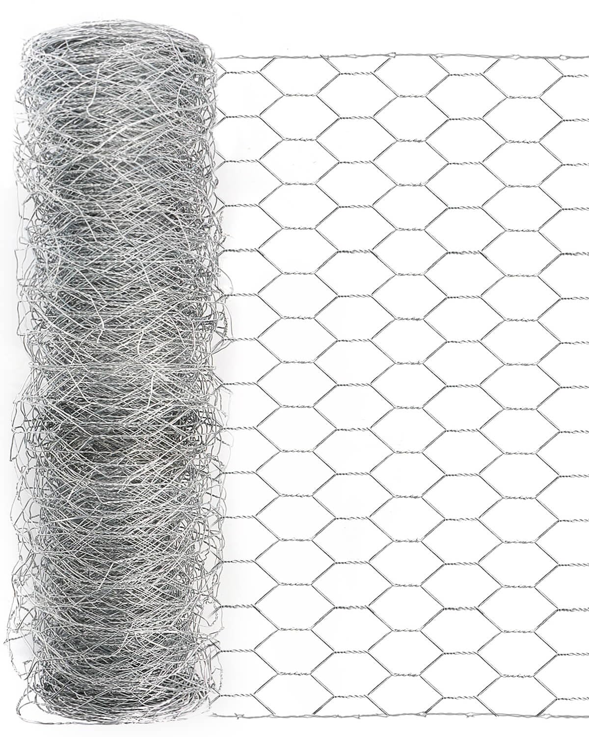 Garden Poultry Chicken Wire Netting - 48 '' × 100 ' Garden Fence Animal Barrier, Chicken Wire for Crafts, 1 inch Mesh Poultry Netting Fence, Pet/Rabbit/Chicken Wire Fencing