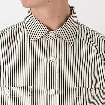 Amazon | [ディッキーズ] シャツ 半袖 5分袖 メンズ ストライプ