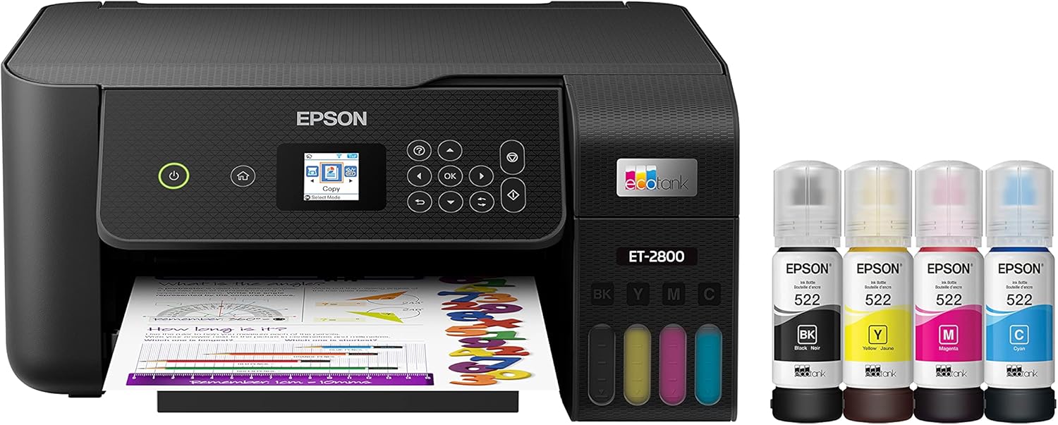 Epson EcoTank ET-2800 Wireless Color All-in-One Cartridge-Free Supertank Printer with Scan