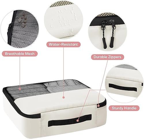 Miniatura 4 de 4 juegos6 juegos8 juegos de cubos de compresión para viajes, cubos de equipaje de compresión, Beige, Juego de 8