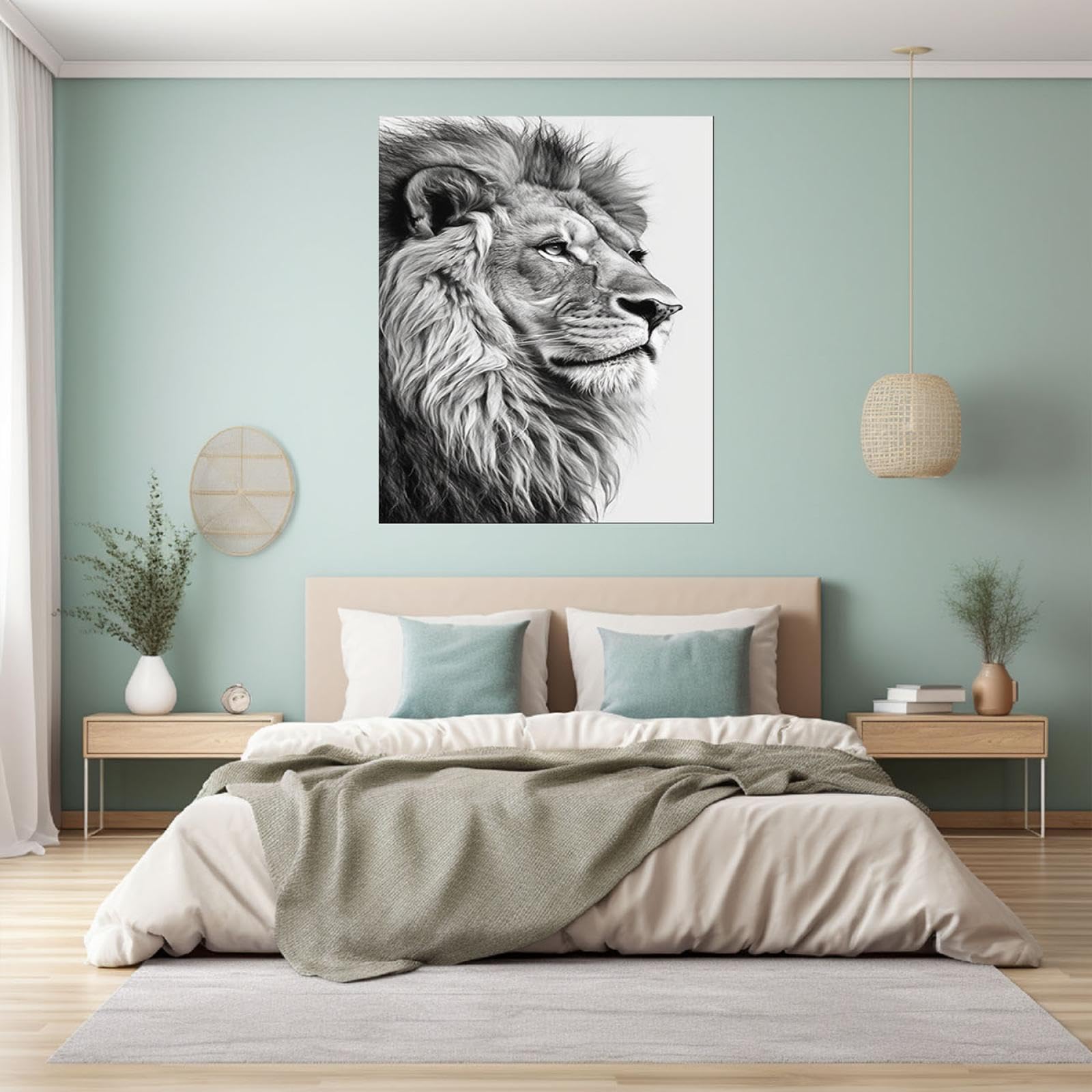 Amazon.co.jp: JOSUE ライオン動物 はじめての絵画 キャンバス, 抽象的