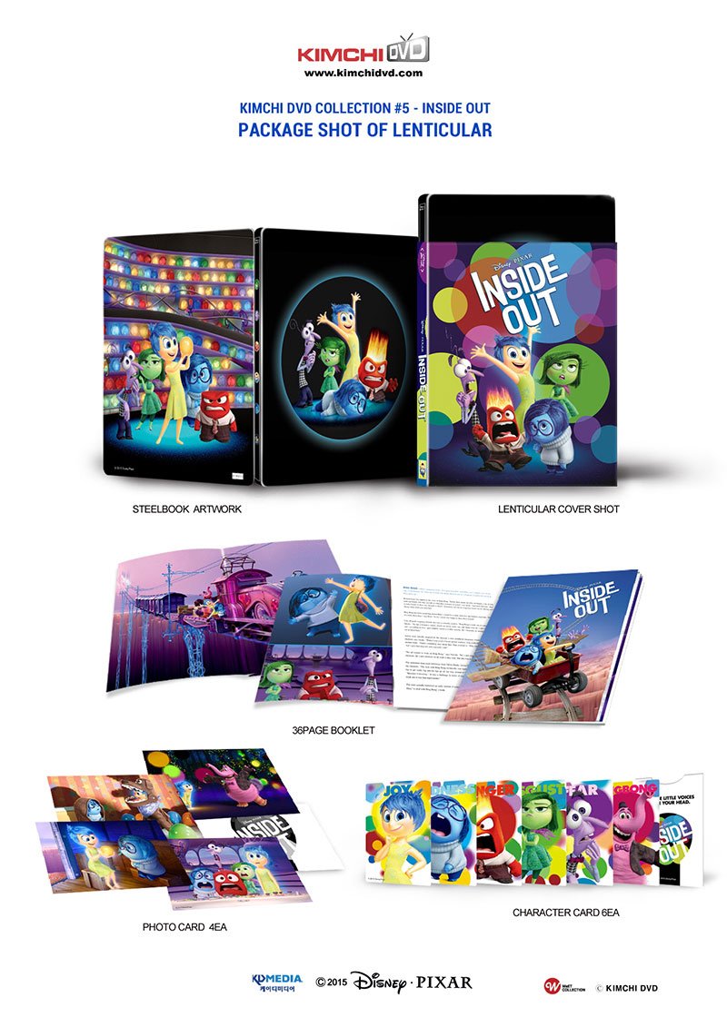 INSIDE OUT (3D Blu-ray + 2D Blu-ray Steelbook) [KimchiDVD Exclusive LENTICULAR SLIP COVER; Region-Free Limited Edition KIMCHI]