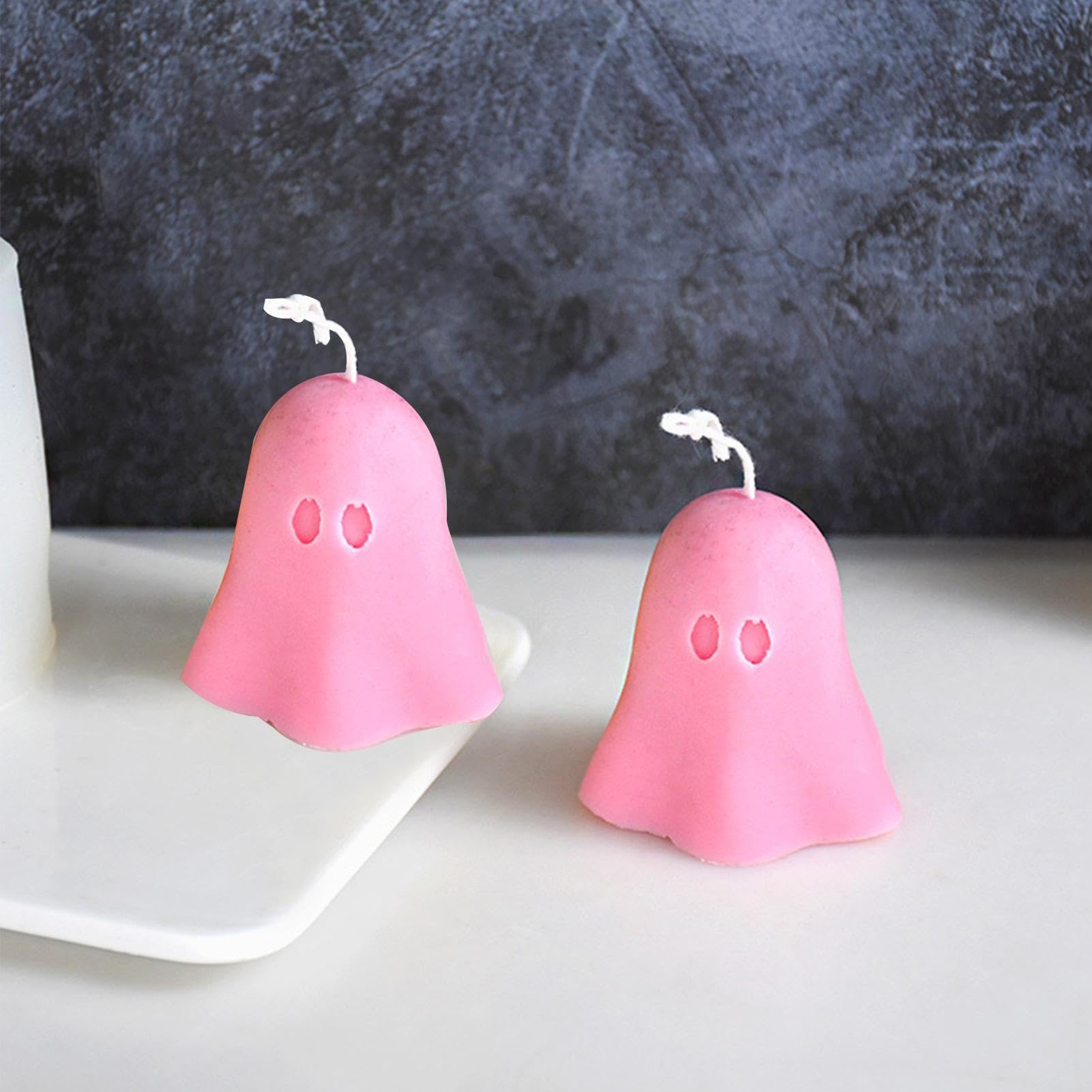 Moule En Silicone Pour Bougie Chauffe-plat – Fait 4 Bougies Chauffe-plat (thème D'Halloween – Citrouille, Chapeau De Sorcière, Pierre Tombale, Fantôme