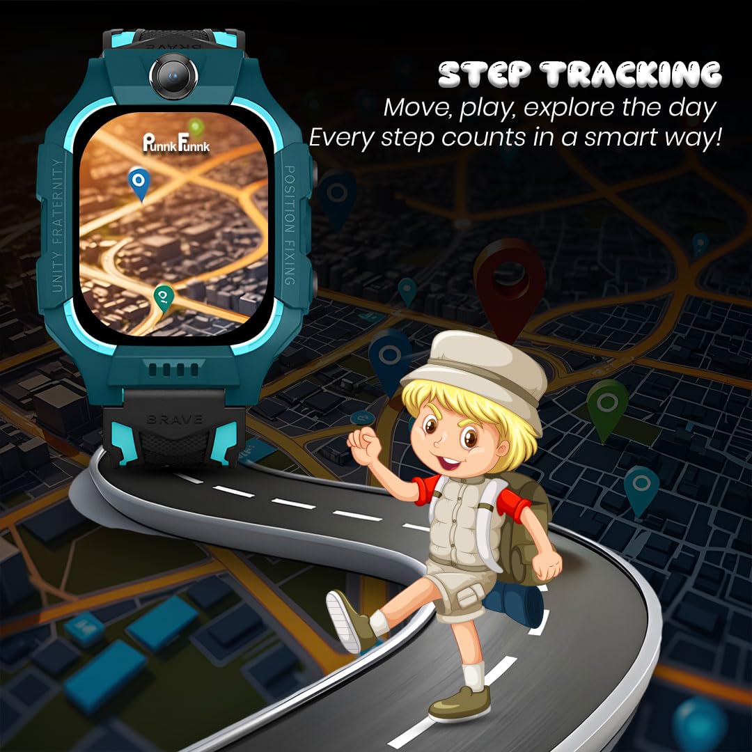 PunnkFunnk Q18 Kids Smart Watch, 2G/3G Connectivity, Two-Way Calling, Voice Calling, GPS Tracker, SOS Function, Camera & Water Rasistence, Smartwatch for Kids - Boys & Girls - (Green) — Amazon image 4