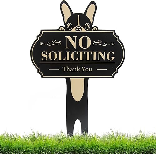 Letrero de "No Soliciting para casa", divertido letrero de metal para patio al aire libre para decoración de puerta y patio, regalos para dueños de
