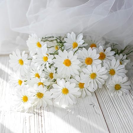 Amazon rdman 造花 インテリア 1本 白 カモミール デイジー 枯れない花 アートフラワー 母の日プレゼント ギフト かわいい お祝い 結婚式 事務所 店 喫茶店 結婚式 パーティー 誕生日 花束 作り物の花 人工観葉植物 造花 オンライン通販
