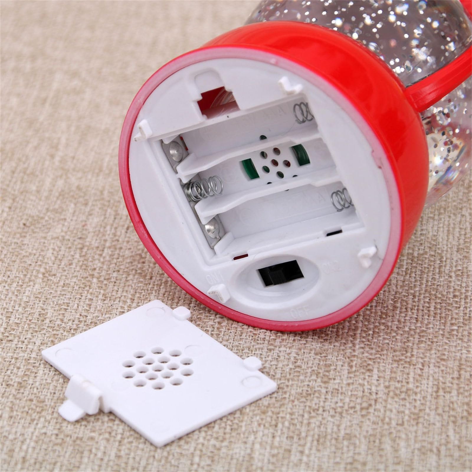 Decorazioni per la tavola Natale Lanterna acqua con musica, display illuminato con glitter, alimentato tramite USB o batteria Accento natalizio Lanterna acqua natalizia Decorazione con da USB