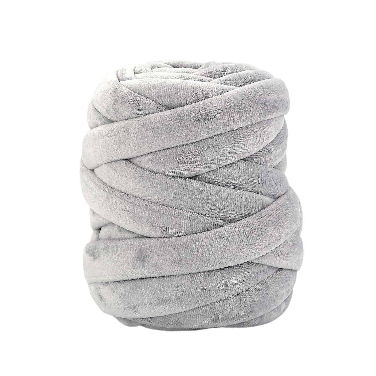 CALANDIS™ 0.55Lbs Chunky Yarn Giant Yarn for Blanket Mat Crochet DIY Throw Pillow Light Gray | Needlecrafts & Yarn | Yarn |